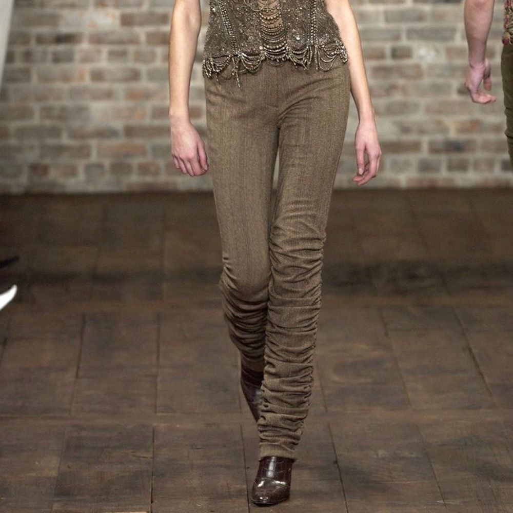 Ralph Lauren Fall ‘03 Collection Tweed Melange Cashmere Blend Ruched Trouser - Picture 13 of 15